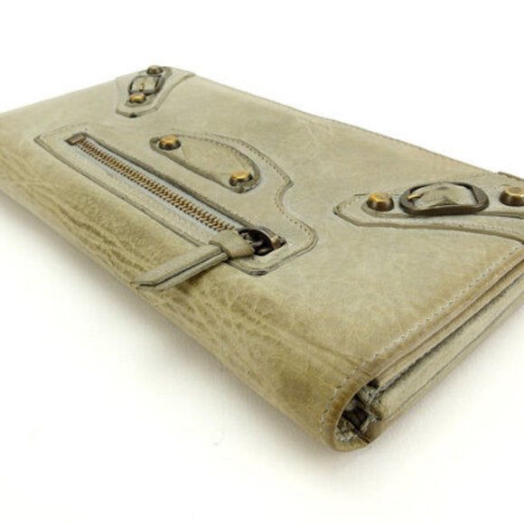 Balenciaga Wallet Purse Long Wallet Grey Woman Authentic Used Y3365 - Picture 3 of 6